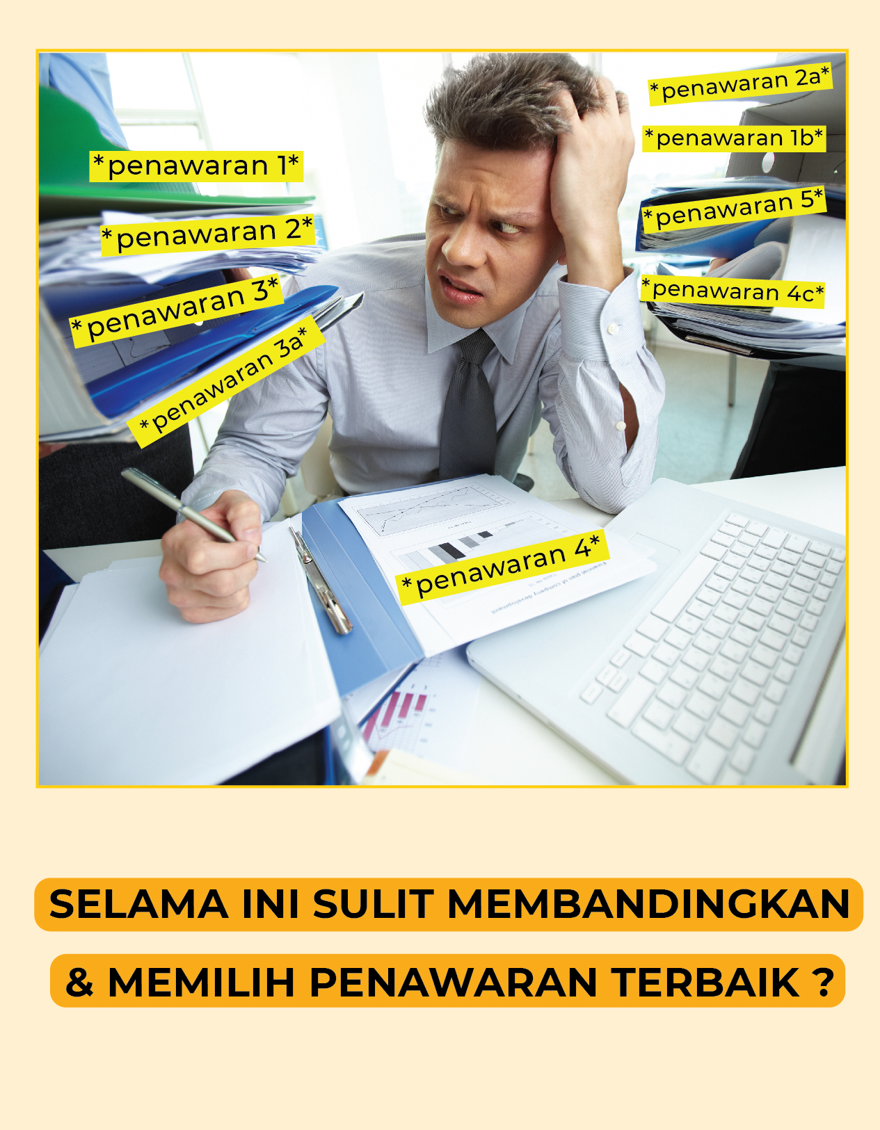 Sulit membandingkan dan memilih penawaran