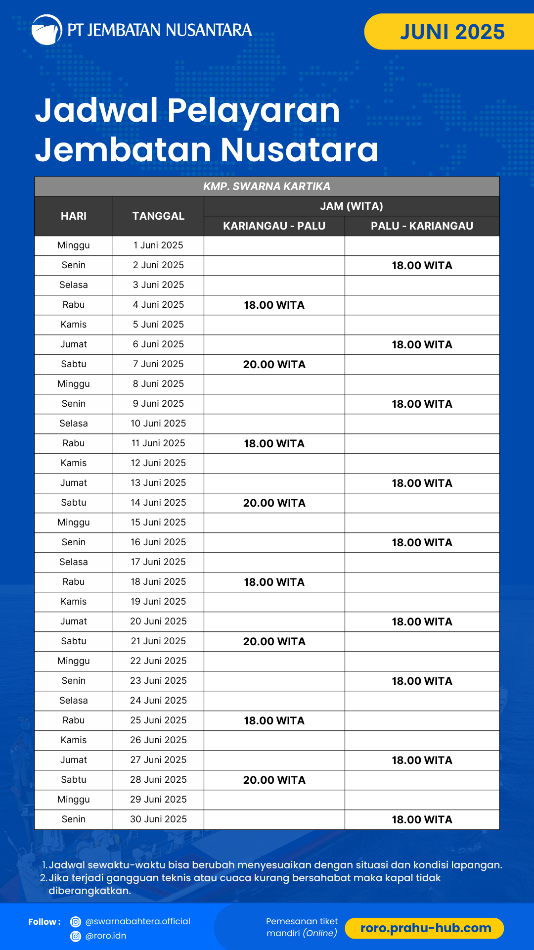 Jadwal Kariangau - Palu